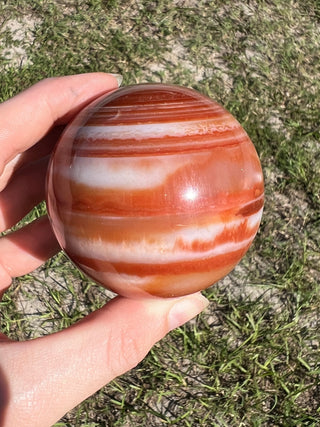 Carnelian Agate Sphere | Red Banded Agate from Madagascar