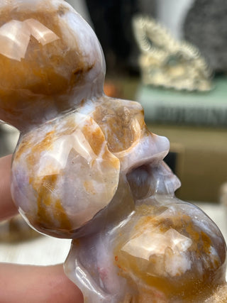 Chalcedony Crystal Skull Sculpture | Hand-Carved