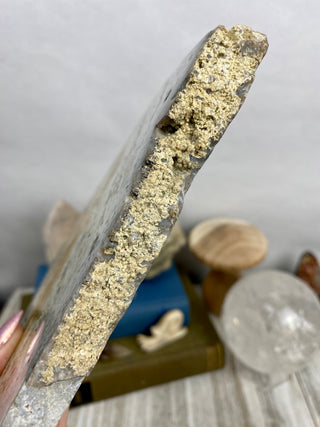 Ocean Jasper Slab | Pastel & Bubbly from Curious Muse Crystals Tagged with Crystal healing, drusy pocket, hide-notify-btn, jasper, Madagascar mineral, mineral collection, natural mineral, ocean jasper, Orbicular jasper, peace and calming, purple, reiki healing, slab, white