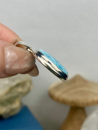 Larimar in Sterling Silver Pendant from Curious Muse Crystals Tagged with blue, crystal healing, Crystal Jewelry, energy work, hide-notify-btn, larimar, Sterling, sterling silver