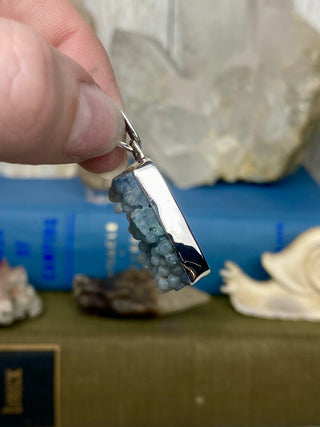 Grape Agate in Sterling Silver Pendant from Curious Muse Crystals Tagged with botyroidal, chalcedony, Crystal healing, genuine crystal, grape agate, hide-notify-btn, jewelry, natural mineral, Pendant, purple, raw mineral, reiki crystal, Sterling