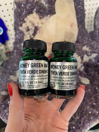 Money Green Ink from Curious Muse Crystals for 12. Tagged with manifestation, money, money magic, prosperity, ritual tool, sacred space