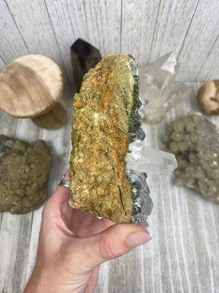 Epidote with Quartz Cluster | Turkish Forest Fairy Crystal