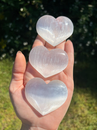 Selenite Puffy Heart Crystal | Cleansing Stone