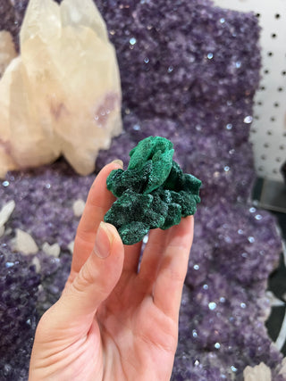 Velvet Malachite Cluster | Fibrous Green Copper Based Crystal
