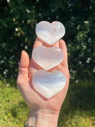 Selenite Puffy Heart Crystal | Cleansing Stone