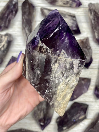 Amethyst Semi-Polished Root | Brazil from Curious Muse Crystals Tagged with amethyst, crystal point, dark purple amethyst, hide-notify-btn, purple, purple crystal, purple Quartz, raw