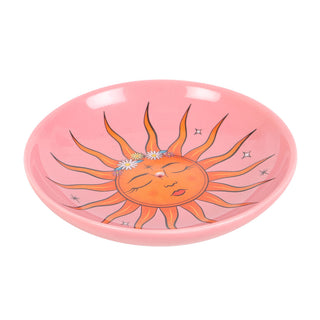 The Sun Celestial Incense Burner Plate from Curious Muse Crystals Tagged with ceramic dish, incense burner, incense holder, sacred space, the sun