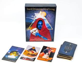 Lucid Dreaming, Lucid Living Oracle | Mastering the Dreamscape from Red Wheel/Weiser LLC Tagged with alternative tarot, astral realms oracle, astrology tarot, divination tool, dreamscape oracle, feminine tarot, liminal space tarot, Lucid dream tarot, surrealism tarot, tarot deck, with guidebook