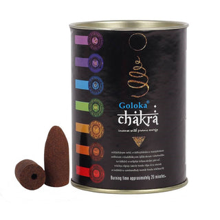Goloka Chakra Backflow Incense Cones from Curious Muse Crystals for 7.25. Tagged with backflow, backflow cones, cone incense, incense