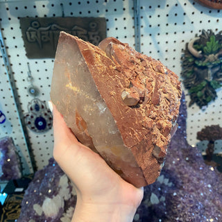 Red Quartz - Hematite included Quartz with Trigonic Record Keepers