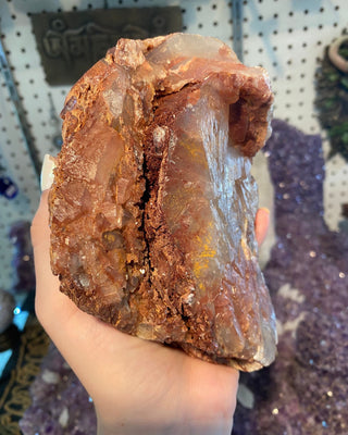 Red Quartz - Hematite included Quartz with Trigonic Record Keepers