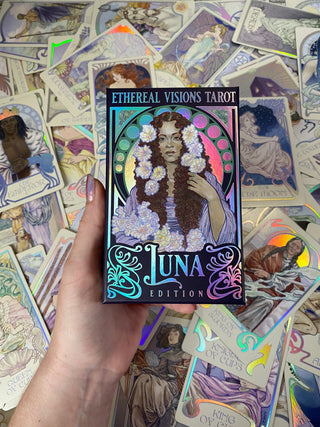 Ethereal Visions: Luna Edition Tarot Deck - Alternative Divination - Gilded Tarot Major Arcana Minor Arcana