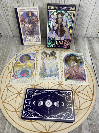 Ethereal Visions: Luna Edition Tarot Deck - Alternative Divination - Gilded Tarot Major Arcana Minor Arcana