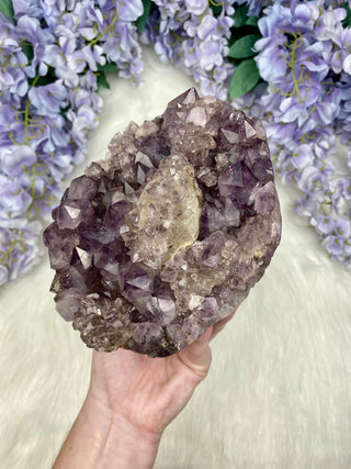 Amethyst with Calcite and Goethite | Brazil