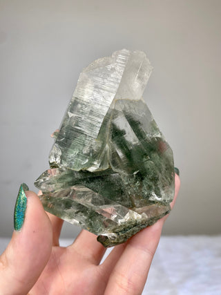 Nirvana Quartz Cluster with Green Chlorite Phantoms | High-Altitude Himalayan Crystal