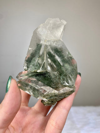 Nirvana Quartz Cluster with Green Chlorite Phantoms | High-Altitude Himalayan Crystal