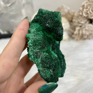 Velvet Malachite Cluster | Fibrous Green Copper Based Crystal