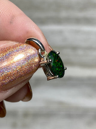 Black Opal in Sterling Silver Pendant from Curious Muse Crystals for 70. Tagged with black opal, crystal healing, Crystal Jewelry, energy work, flashy opal, hide-notify-btn, opal, opal crystal pendant, reiki crystal, Sterling, sterling silver, witchy