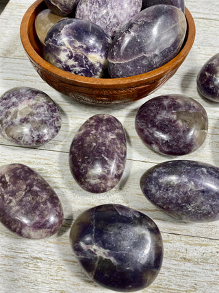 Lepidolite with Citrine Palm Stone from Curious Muse Crystals for 10. Tagged with carving, clear, crystal, hematite, hematite red quartz, hematoid quartz, orange, palm stone, palmstone, polished, quartz