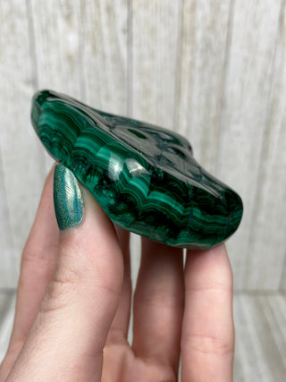 Malachite High Grade Polished Chunk from Curious Muse Crystals Tagged with Copper Stone, Crystal Healing, Dark Green Stone, Genuine Crystal, green, Hearth Chakra, hide-notify-btn, Malachite, Manifestation, Mineral Collection, Natural Mineral, Raw Min