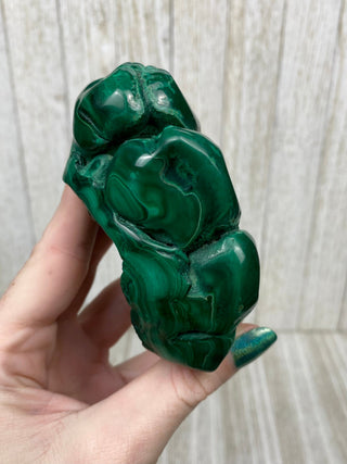 Malachite High Grade Polished Chunk from Curious Muse Crystals Tagged with Copper Stone, Crystal Healing, Dark Green Stone, Genuine Crystal, green, Hearth Chakra, hide-notify-btn, Malachite, Manifestation, Mineral Collection, Natural Mineral, Raw Min