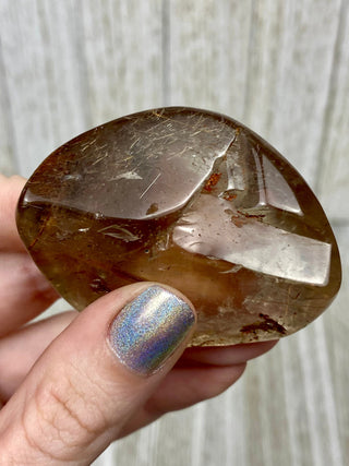 Rutile Smoky Quartz Semi-Polished Free Form High Grade from Curious Muse Crystals Tagged with clear, clear brazil quartz, crystal energy, crystal lens, genuine crystal, hide-notify-btn, quartz, reiki crystal, reiki healing, rutile