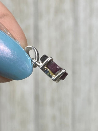 Tourmaline in Sterling Silver Pendant from Curious Muse Crystals Tagged with crystal healing, Crystal Jewelry, energy work, hide-notify-btn, pink, red, Sterling, sterling silver, tourmaline