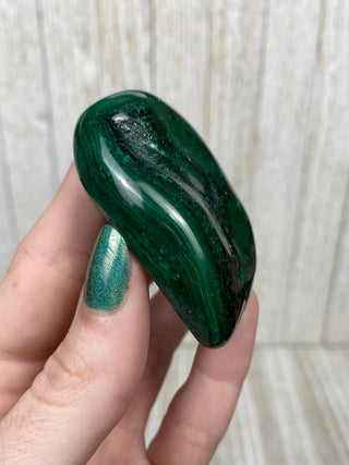 Malachite High Grade Polished Chunk from Curious Muse Crystals Tagged with Copper Stone, Crystal Healing, Dark Green Stone, Genuine Crystal, green, Hearth Chakra, hide-notify-btn, Malachite, Manifestation, Mineral Collection, Natural Mineral, Raw Min