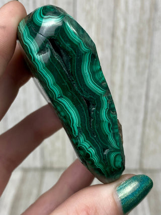 Malachite High Grade Polished Chunk from Curious Muse Crystals Tagged with Copper Stone, Crystal Healing, Dark Green Stone, Genuine Crystal, green, Hearth Chakra, hide-notify-btn, Malachite, Manifestation, Mineral Collection, Natural Mineral, Raw Min