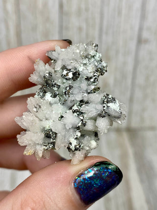 Calcite with Chalcopyrite | Cozamin Mine, Zacatecas, Mexico from Curious Muse Crystals Tagged with calcite, chalcopyrite, clear, fine mineral, gold, mexico, raw