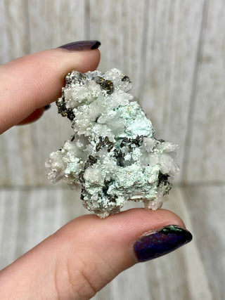 Calcite with Chalcopyrite | Cozamin Mine, Zacatecas, Mexico from Curious Muse Crystals Tagged with calcite, chalcopyrite, clear, fine mineral, gold, mexico, raw