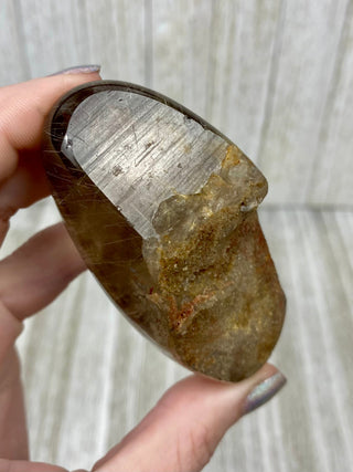Rutile Citrine Quartz Semi-Polished Free Form High Grade from Curious Muse Crystals Tagged with clear, clear brazil quartz, crystal energy, crystal lens, genuine crystal, hide-notify-btn, quartz, reiki crystal, reiki healing, rutile