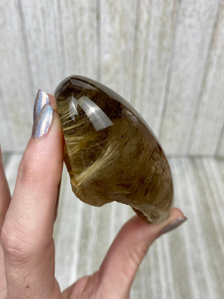 Rutile Citrine Quartz Semi-Polished Free Form High Grade from Curious Muse Crystals Tagged with clear, clear brazil quartz, crystal energy, crystal lens, genuine crystal, hide-notify-btn, quartz, reiki crystal, reiki healing, rutile