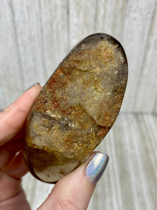 Rutile Citrine Quartz Semi-Polished Free Form High Grade from Curious Muse Crystals Tagged with clear, clear brazil quartz, crystal energy, crystal lens, genuine crystal, hide-notify-btn, quartz, reiki crystal, reiki healing, rutile