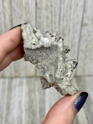 Calcite with Chalcopyrite | Cozamin Mine, Zacatecas, Mexico from Curious Muse Crystals Tagged with calcite, chalcopyrite, clear, fine mineral, gold, mexico, raw