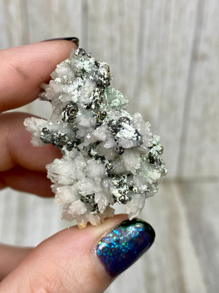Calcite with Chalcopyrite | Cozamin Mine, Zacatecas, Mexico from Curious Muse Crystals Tagged with calcite, chalcopyrite, clear, fine mineral, gold, mexico, raw