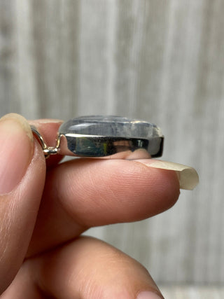 Rainbow Moonstone in Sterling Silver Pendant from Curious Muse Crystals Tagged with big crystal necklace, blue, blue crystal jewelry, blue moonstone, crystal energy, Crystal Jewelry, moonstone, natural moonstone, Pendant, rainbow moonstone, reiki hea