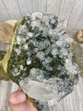 Epidote with Quartz Cluster | Turkish Forest Fairy Crystal