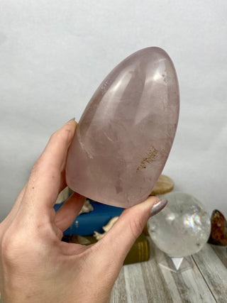 Rose Quartz Free Form with Stunning Dendrites from Curious Muse Crystals Tagged with dendrites, hide-notify-btn, pink, rose quartz, self care, self love