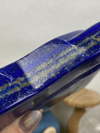 Dark Blue Lapis Lazuli Slab | Sparkly Pyrite Flakes from Curious Muse Crystals Tagged with blue, crown chakra, gold, hide-notify-btn, inspiration, lapis, Lapis lazuli, pyrite, ultramarine, wisdom