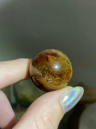Rutile Sphere - High Grade Red and Gold Rutilated Quartz from Curious Muse Crystals Tagged with Brazilian Quartz, clear quartz, crystal energy, crystal sphere, hide-notify-btn, inclusion quartz, quartz, reiki healing, rutile, sphere