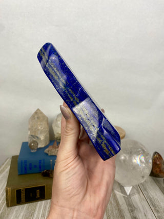 Dark Blue Lapis Lazuli Slab | Sparkly Pyrite Flakes from Curious Muse Crystals Tagged with blue, crown chakra, gold, hide-notify-btn, inspiration, lapis, Lapis lazuli, pyrite, ultramarine, wisdom