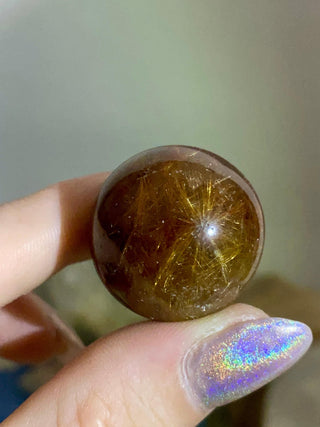 Rutile Sphere - High Grade Red and Gold Rutilated Quartz from Curious Muse Crystals Tagged with Brazilian Quartz, clear quartz, crystal energy, crystal sphere, hide-notify-btn, inclusion quartz, quartz, reiki healing, rutile, sphere