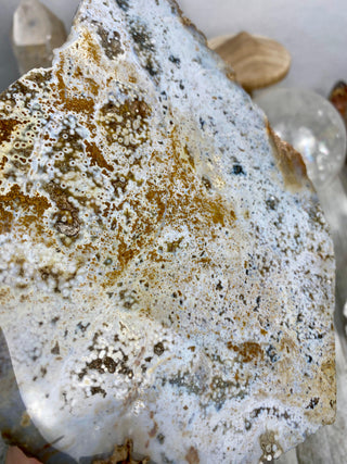 Ocean Jasper Slab | Pastel Colors from Curious Muse Crystals Tagged with Crystal healing, drusy pocket, hide-notify-btn, jasper, Madagascar mineral, mineral collection, natural mineral, ocean jasper, Orbicular jasper, peace and calming, purple, reiki