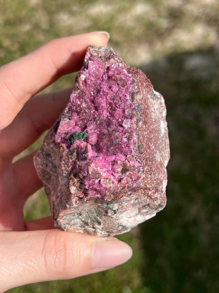 Cobaltoan Calcite with Quartz and Malachite | Pink Cobalt Calcite | High Grade Collector Mineral