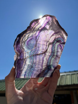 Rainbow Fluorite Crystal Slab from Mexico