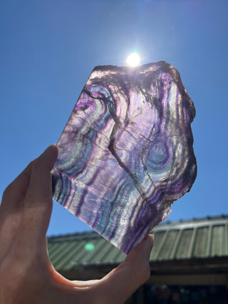 Rainbow Fluorite Crystal Slab from Mexico