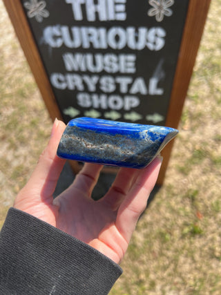 Dark Blue Lapis Lazuli Slab | Sparkly Pyrite Flakes