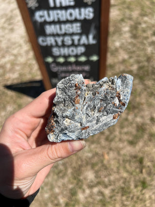 Blue Kyanite Blades in Quartz